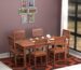 Sheesham wood dining table, 6 seater wooden dining set, solid wood dining furniture, handcrafted dining table, dining table with carved chairs, honey finish dining table.