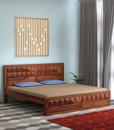 King size Sheesham wood bed Solid wood designer bed Carved panel wooden bed Premium wooden bed frame King bed without storage Natural Sheesham wood furniture Walnut finish king bed Bedroom furniture onlineKing size Sheesham wood bed Solid wood designer bed Carved panel wooden bed Premium wooden bed frame King bed without storage Natural Sheesham wood furniture Walnut finish king bed Bedroom furniture online
