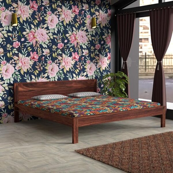 King Size Sheesham Wood Bed, Wooden Double Bed for Bedroom, King Bed Without Storage, Solid Wood Bed Online, Sheesham Bed for Hotel, Modern Wooden Cot, Indian Wooden Furniture Online, Bedroom Furniture King Size
